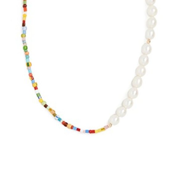 Eliou White Pearl Necklace with Modern Flair - Picture 6 of 6